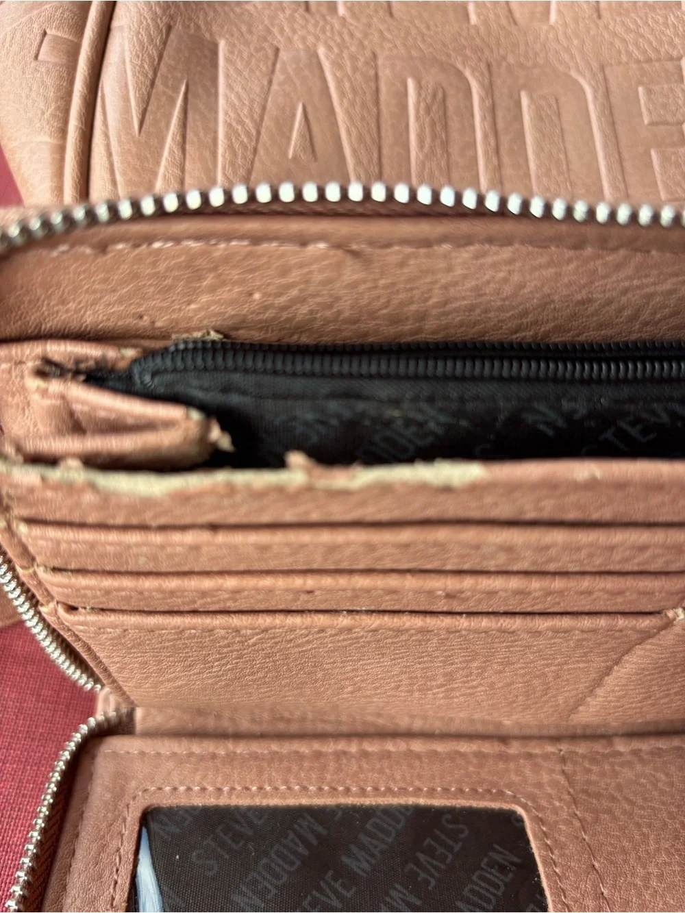 Steve Madden Dusty Pink Embossed Logo Backpack and Wallet Set